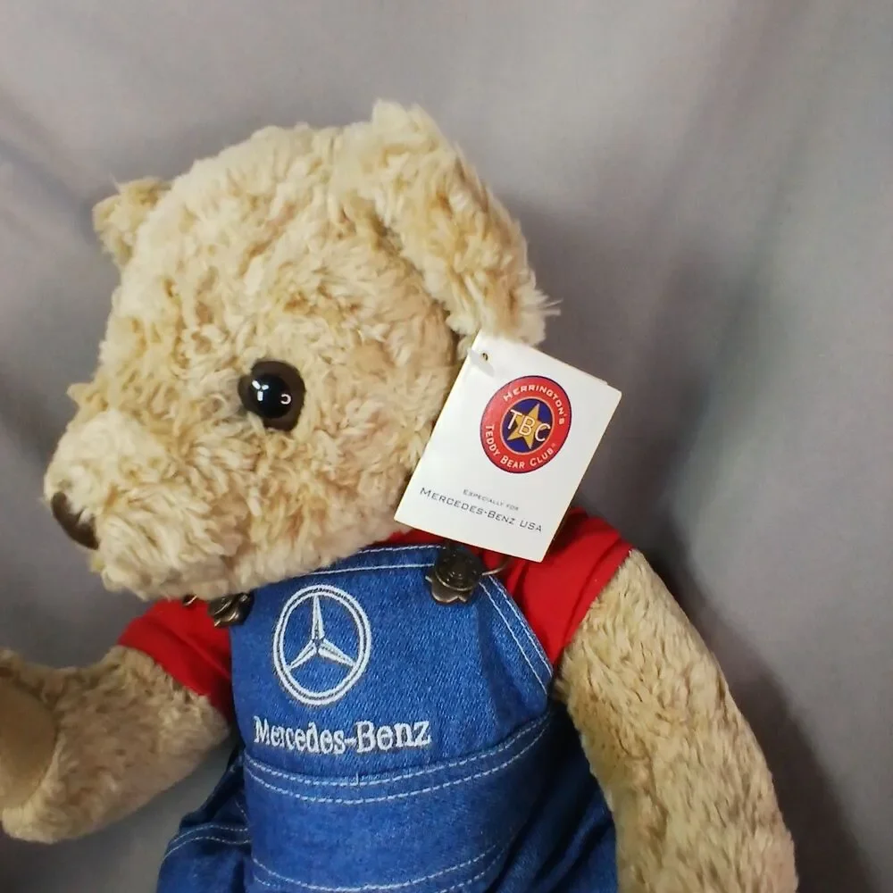 Herrington Plush Bear Beige Mercedes-Benz with Overalls and Shirt With Tags VTG